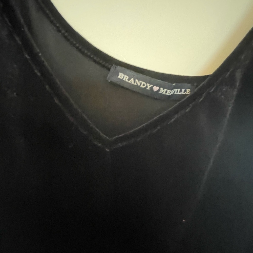 Brandy Melville Black Velvet Dress - Picture 3 of 4